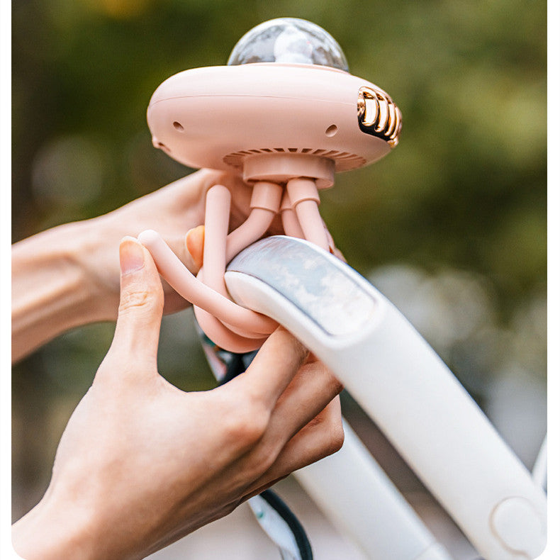 CYKE Space Capsule Stroller Fan Strong Wind Hand-held Electric Fan Usb Outdoor Portable Octopus Fan